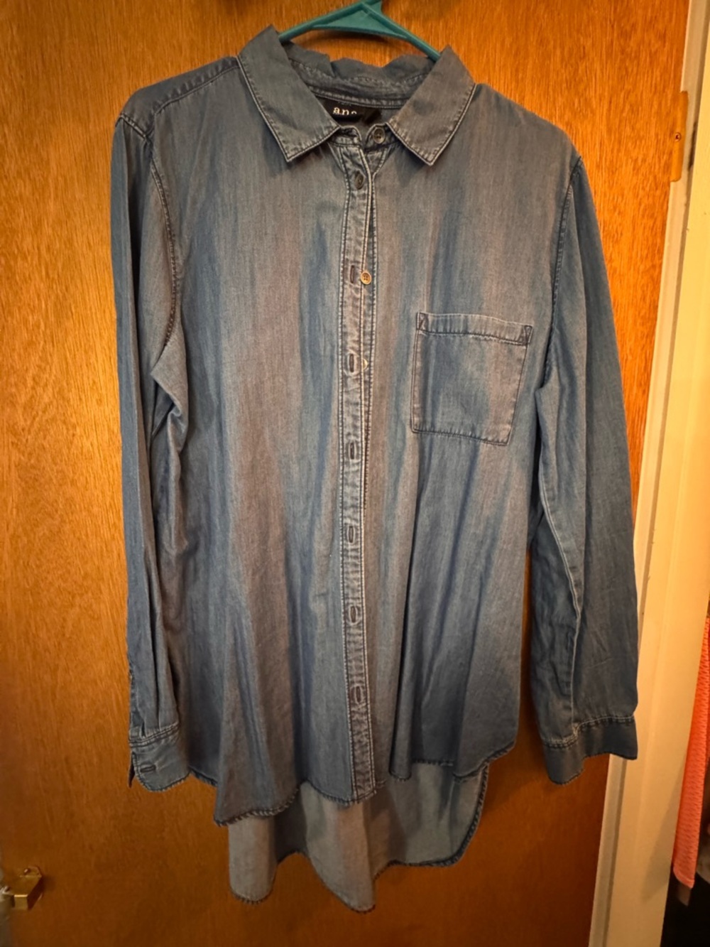 Anna Blue Denim Button-Front Shirt